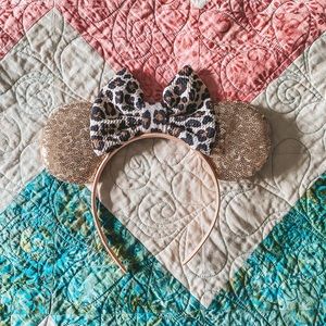 Rose gold & cheetah Mickey ears